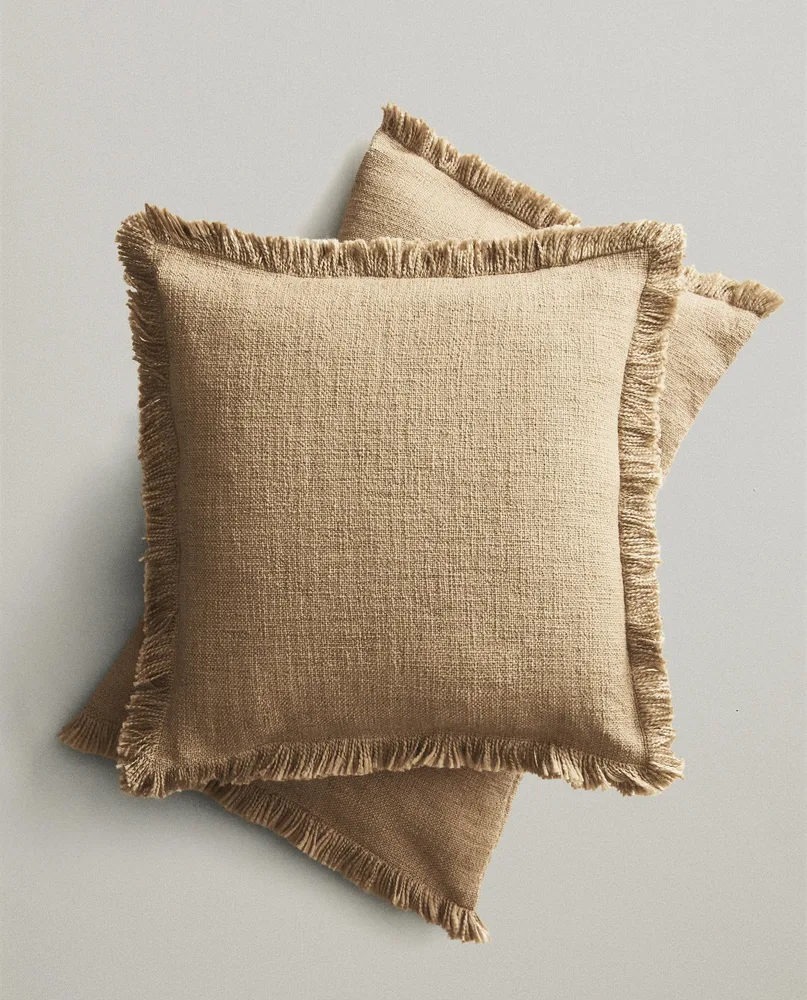Zara Home наволочка декоративная из хлопка, синий, в полоску