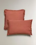 Zara Home наволочка декоративная из хлопка, синий, в полоску — фото 3
