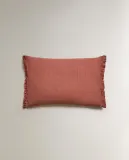 Zara Home наволочка декоративная из хлопка, синий, в полоску — фото 6