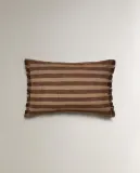 Zara Home наволочка декоративная из хлопка, коричневый, в полоску, 40x60 см — фото 3