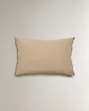Zara Home наволочка декоративная из хлопка, бежевый, 50x75 см · 6329/008 — фото 3