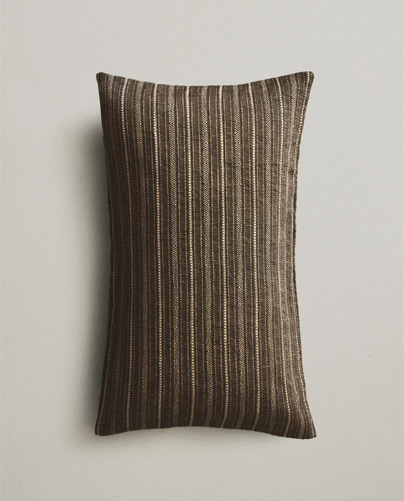 Zara Home наволочка декоративная из хлопка, серый, в полоску, 30x50 см