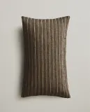 Zara Home наволочка декоративная из хлопка, серый, в полоску, 30x50 см — фото 1