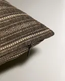 Zara Home наволочка декоративная из хлопка, серый, в полоску, 30x50 см — фото 5
