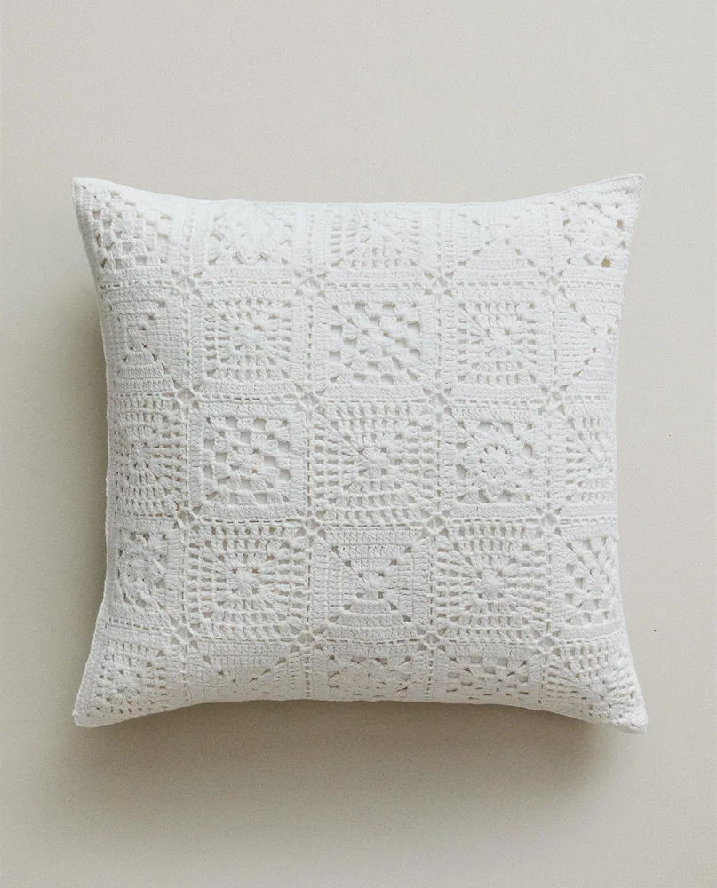 Zara Home наволочка декоративная из хлопка, белый