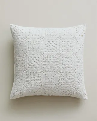 Zara Home наволочка декоративная из хлопка, белый