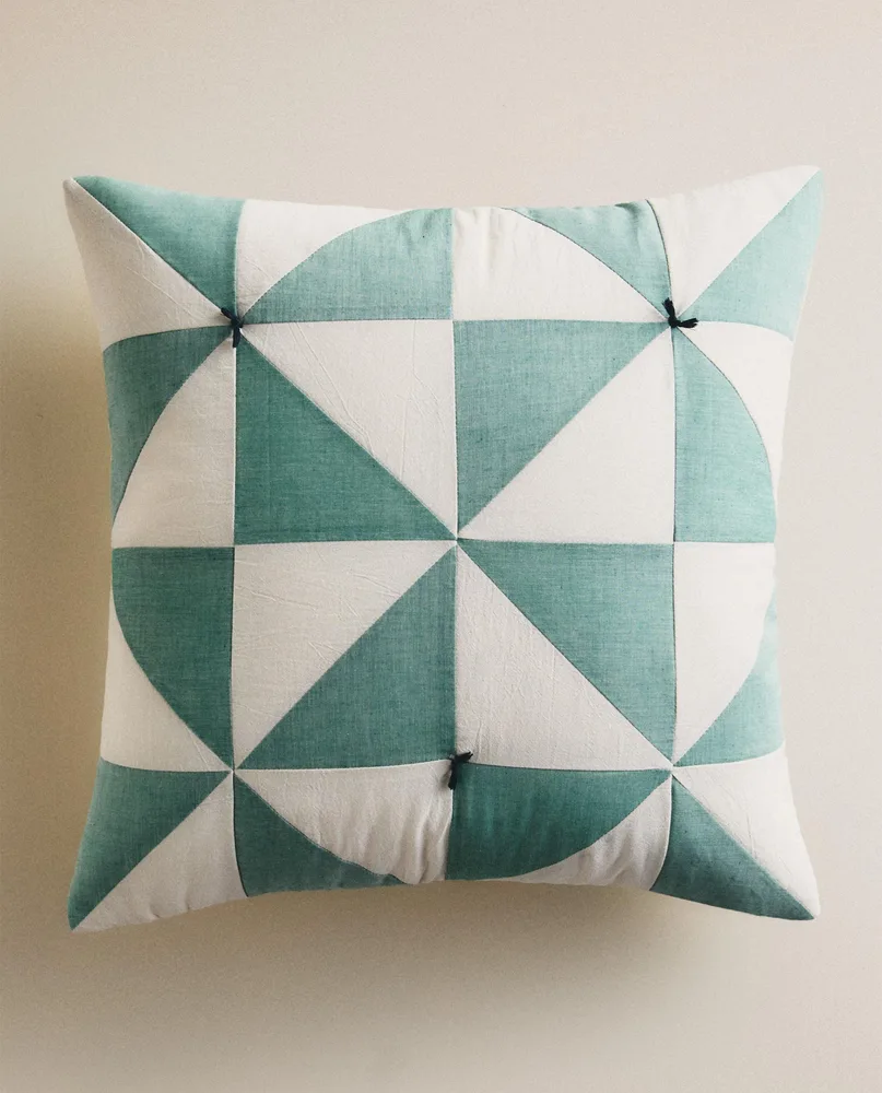 Zara Home наволочка декоративная из хлопка, зелёный, 45x45 см · 0615/007