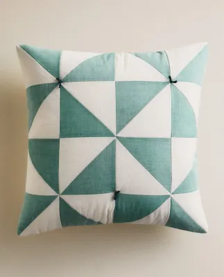 Zara Home наволочка декоративная из хлопка, зелёный, 45x45 см · 0615/007