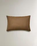 Zara Home наволочка декоративная из льна, светло-бежевый, в полоску, 40x60 см — фото 4