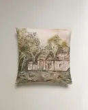 Zara Home наволочка декоративная из хлопка, зелёный, 45x45 см · 6344/008 — фото 4