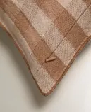Zara Home наволочка декоративная из льна, терракотовый, в клетку, 40x60 см — фото 3