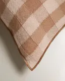 Zara Home наволочка декоративная из льна, терракотовый, в клетку, 40x60 см — фото 6