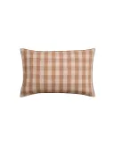 Zara Home наволочка декоративная из льна, терракотовый, в клетку, 40x60 см — фото 7