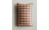 Zara Home наволочка декоративная из льна, терракотовый, в клетку, 40x60 см — фото 8
