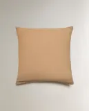 Zara Home наволочка декоративная из льна, светло-бежевый, в полоску, 50x50 см — фото 6