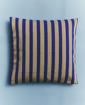 Zara Home наволочка декоративная из полиэстера, синий, в полоску, 45x45 см