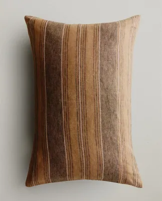 Zara Home наволочка декоративная из льна, песочный, в полоску, 40x60 см
