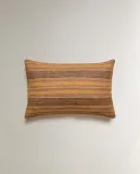 Zara Home наволочка декоративная из льна, песочный, в полоску, 40x60 см — фото 6