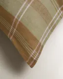 Zara Home наволочка декоративная из льна, зелёный, в клетку, 45x45 см — фото 3