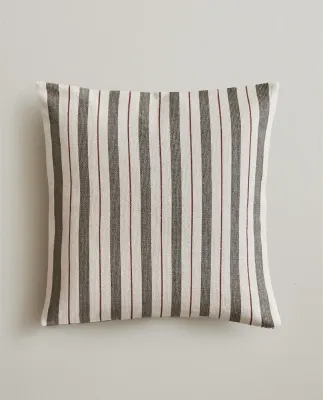 Zara Home наволочка декоративная из хлопка, красный, в полоску