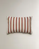 Zara Home наволочка декоративная из хлопка, красный, в полоску — фото 7