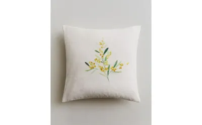 Zara Home наволочка декоративная из хлопка, молочный, 45x45 см