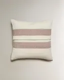 Zara Home наволочка декоративная из хлопка, терракотовый, в полоску, 40x40 см — фото 5