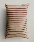Zara Home наволочка декоративная из хлопка, малиновый, в полоску — фото 1