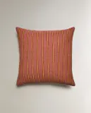 Zara Home наволочка декоративная из хлопка, малиновый, в полоску — фото 4