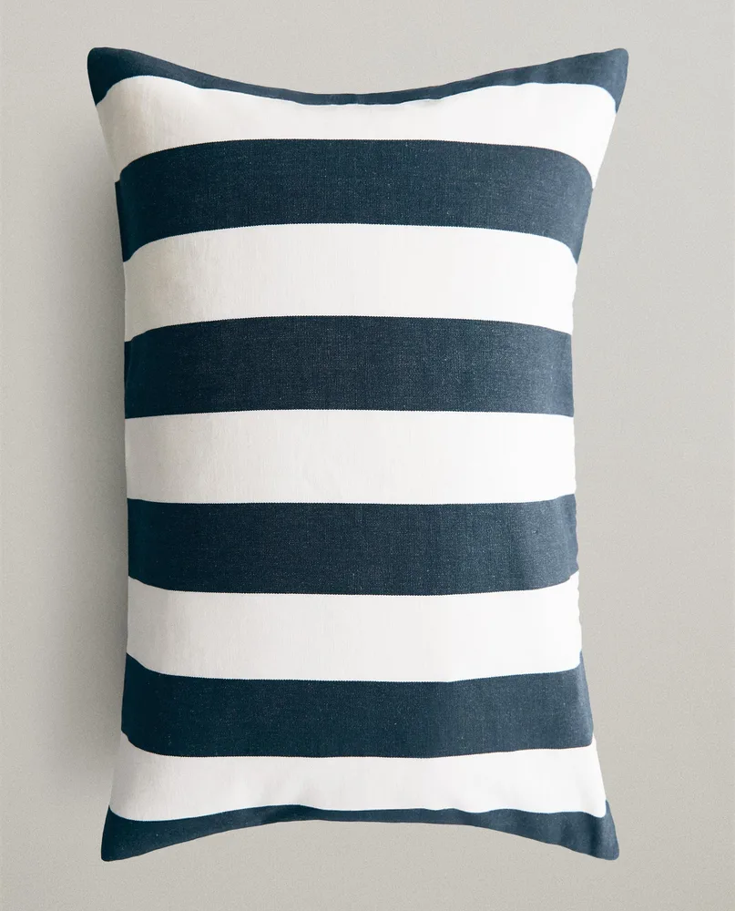 Zara Home наволочка декоративная из хлопка, синий, в полоску, 40x60 см