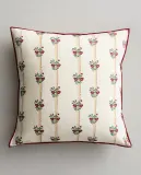 Zara Home наволочка декоративная из хлопка, экрю, в полоску, 45x45 см — фото 1