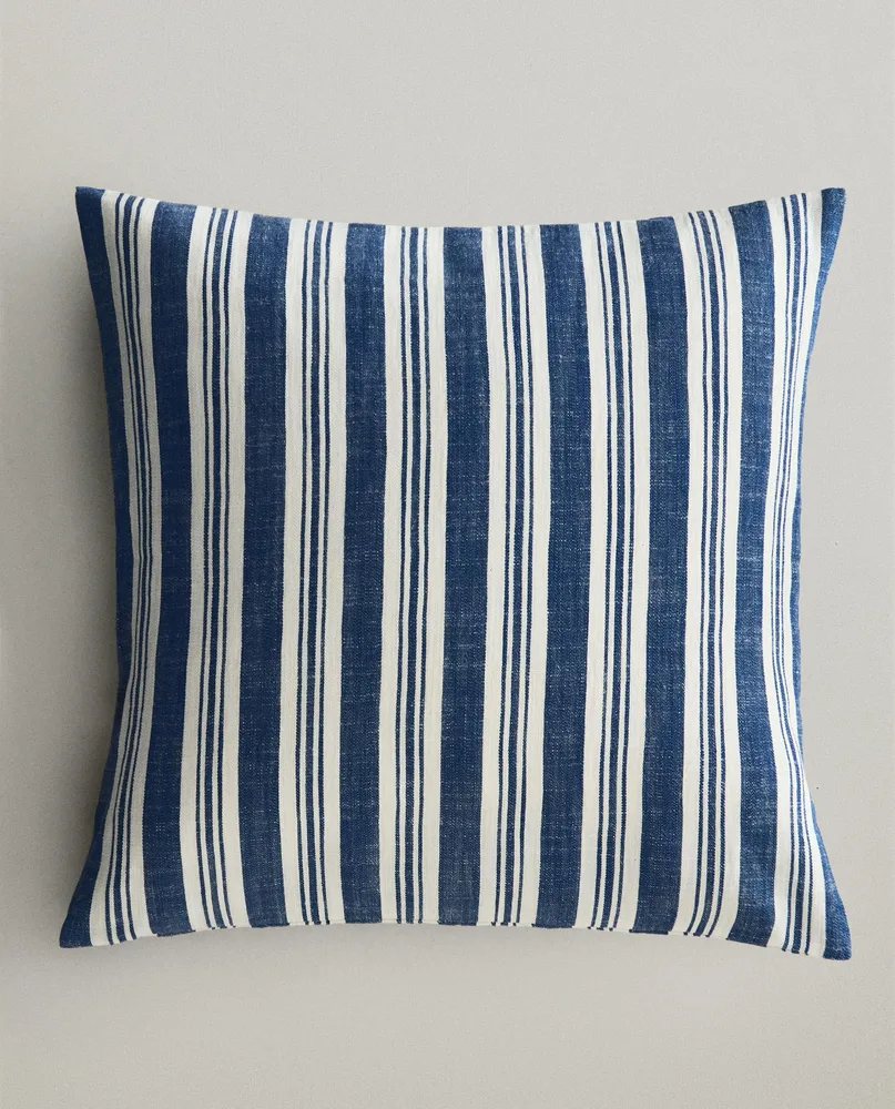 Zara Home наволочка декоративная из хлопка, синий, в полоску, 45x45 см
