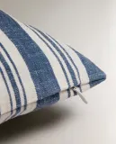 Zara Home наволочка декоративная из хлопка, синий, в полоску, 45x45 см — фото 3