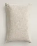 Zara Home наволочка декоративная из хлопка, бирюзовый, в полоску, 40x60 см — фото 7