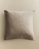 Zara Home наволочка декоративная из льна, светло-бежевый · 1170/007 — фото 3