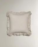 Zara Home наволочка декоративная из льна, светло-бежевый, 50x50 см — фото 4