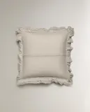 Zara Home наволочка декоративная из льна, светло-бежевый, 50x50 см — фото 5