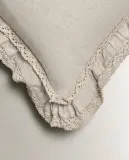 Zara Home наволочка декоративная из льна, светло-бежевый, 50x50 см — фото 6