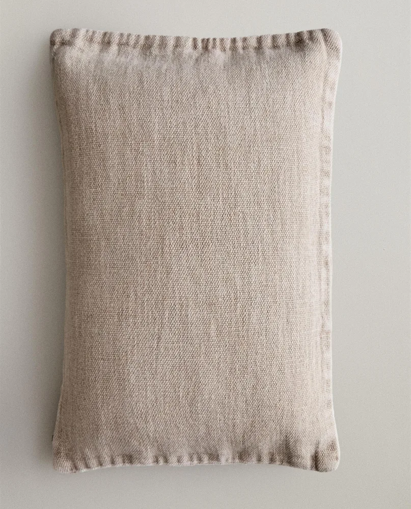 Zara Home наволочка декоративная из льна, бежевый · 6366/008