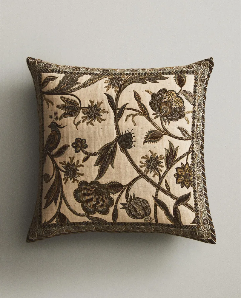 Zara Home наволочка декоративная из хлопка, зелёный, 50x50 см