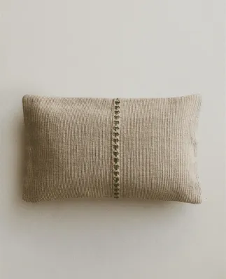 Zara Home наволочка декоративная из льна, зелёный, 30x50 см