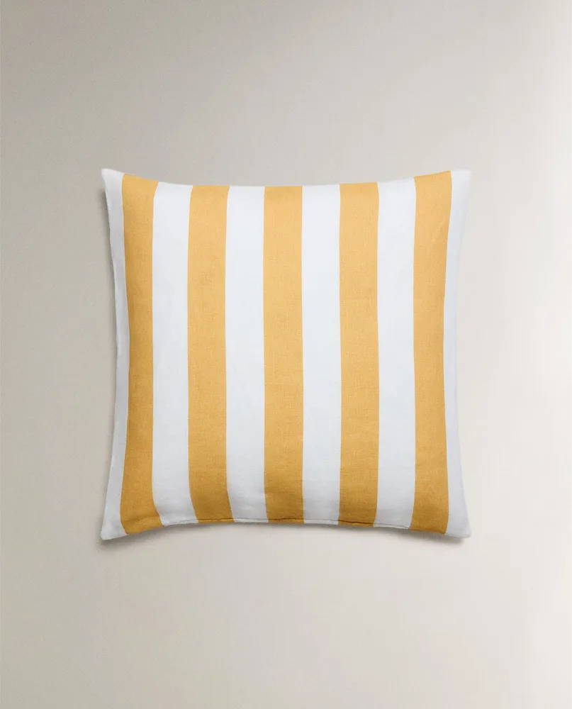 Zara Home наволочка декоративная из льна, в полоску