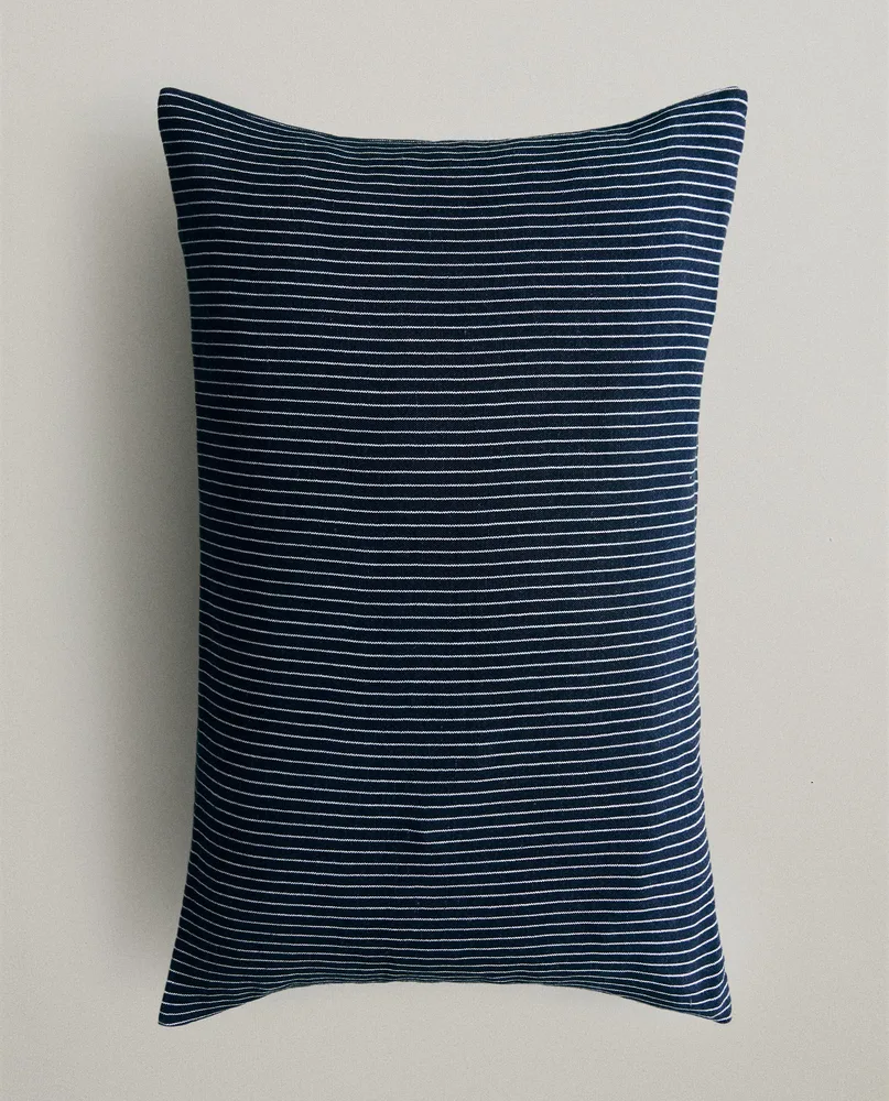 Zara Home наволочка декоративная из хлопка, синий, в полоску, 30x50 см