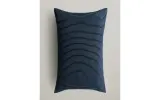 Zara Home наволочка декоративная из хлопка, синий, в полоску, 30x50 см — фото 2