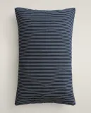 Zara Home наволочка декоративная из хлопка, синий, в полоску, 30x50 см — фото 6
