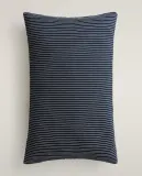 Zara Home наволочка декоративная из хлопка, синий, в полоску, 30x50 см — фото 7