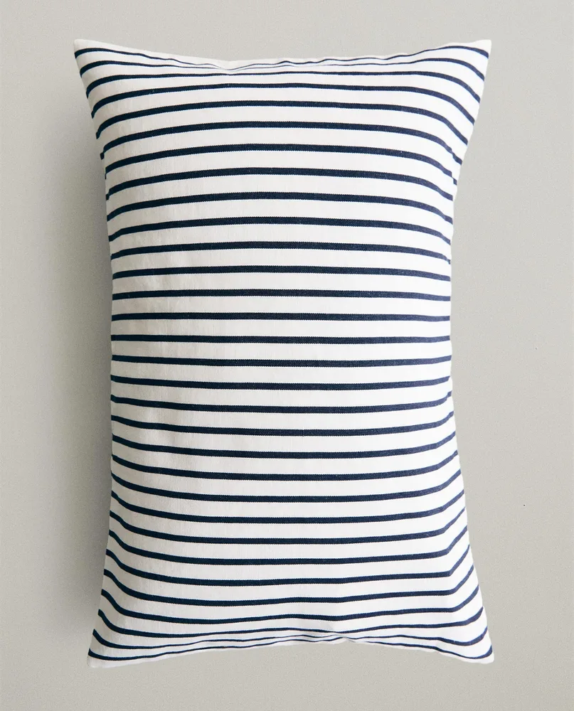 Zara Home наволочка декоративная из хлопка, белый, в полоску, 40x60 см