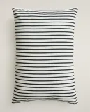 Zara Home наволочка декоративная из хлопка, белый, в полоску, 40x60 см — фото 6