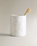Zara Home стакан для ванной комнаты, камень, светло-бежевый — фото 7