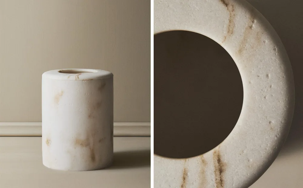 Zara Home ведро для мусора, мрамор, бежевый · 4532/743